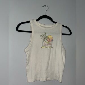 Hollister Cream Graphic Tank Top